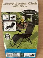Luxe Tuinstoel met Kussen - Nieuw in Doos!, Tuin en Terras, Ophalen, Nieuw, Metaal, Inklapbaar