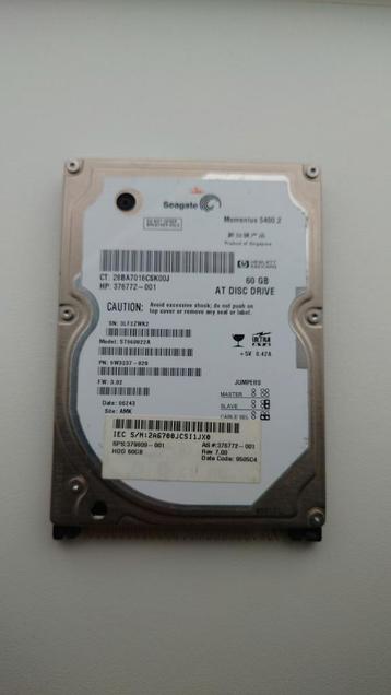 Seagate 60GB IDE 5400rpm laptop harddisk beschikbaar voor biedingen