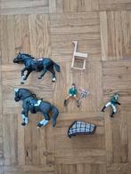 SCHLEICH - paarden en ruiters met zadels en deekje, Ophalen, Zo goed als nieuw