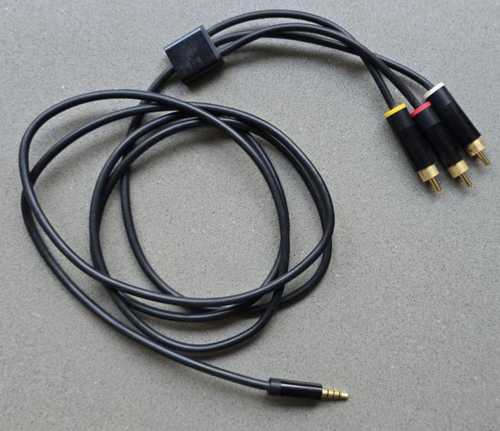 3,5mm Jack 4-polig -> Composiet Audio Video Kabel 1,8 m lang, Audio, Tv en Foto, Audiokabels en Televisiekabels, Zo goed als nieuw