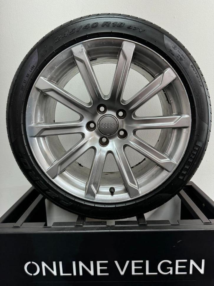 Zomerset 18 inch Originele Audi A5 velgen + Pirelli Banden, Auto-onderdelen, Banden en Velgen, Banden en Velgen, Zomerbanden, 18 inch