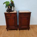 Set Vintage nachtkastjes bijzetkastjes met marmer blad 16, Valkenswaard, Gebruikt, Minder dan 45 cm, Info@flashbackfurniture.nl