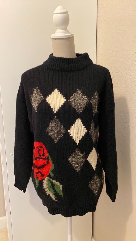 Trui grof gebreid Maat L, Kleding | Dames, Truien en Vesten, Zo goed als nieuw, Maat 38/40 (M), Zwart, Ophalen