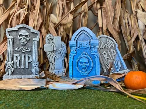 Halloween Grafstenen Set - 4 Stuks - 42cm, Hobby en Vrije tijd, Feestartikelen, Nieuw, Halloween of Griezel, Ophalen of Verzenden