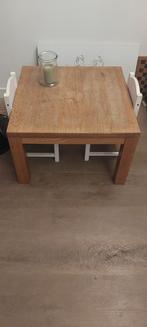 Houten Salontafel eikenhout met Lade - 70x70, Huis en Inrichting, Tafels | Salontafels, Ophalen, Gebruikt, 50 tot 100 cm, 50 tot 100 cm