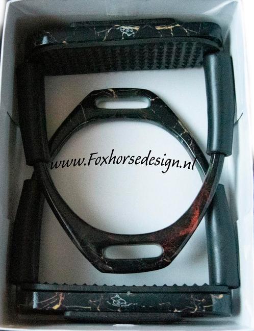 Nieuw! Flexi veiligheid stijgbeugels zwart marmer, Dieren en Toebehoren, Paarden en Pony's | Hoofdstellen en Tuigage, Nieuw, Verzenden