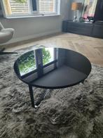 Salontafel rond 80 cm staal/glas kleur zwart Hotel Chique, Ophalen, 50 tot 100 cm, Rond, 50 tot 100 cm