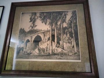 Pont Marie in Parijs ets Frank Brangwyn beschikbaar voor biedingen