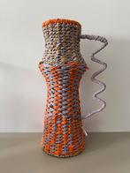 Raffia rotan vaas kleur oren - nieuw, Ophalen of Verzenden, Zo goed als nieuw