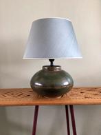 Vintage kruik lampvoet met kap van zijde, Ophalen of Verzenden, Gebruikt, Minder dan 50 cm