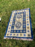 Blauw-Geel Kleed 165x110cm, Gebruikt, 100 tot 150 cm, Blauw, Ophalen of Verzenden