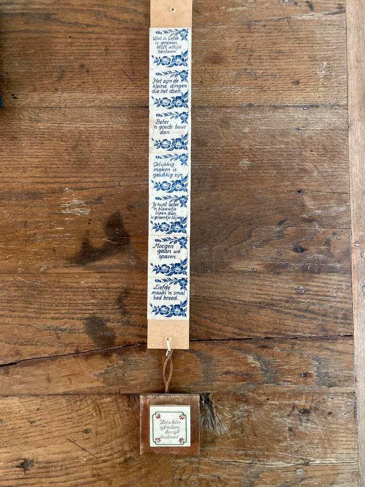 Mini tegeltjes met spreuken, Huis en Inrichting, Woonaccessoires | Tekstborden en Spreuken, Gebruikt, Ophalen of Verzenden