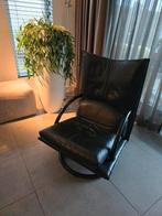 Rolf Benz zwart leren fauteuil, Huis en Inrichting, Ophalen, Gebruikt, 75 tot 100 cm, 75 tot 100 cm
