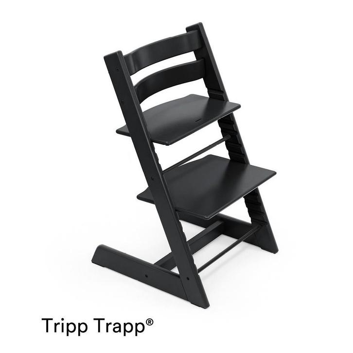 Stokke Tripp Trapp Zwart - Meegroeistoel 2 stuks, Kinderen en Baby's, Kinderstoelen, Zo goed als nieuw, Meegroeistoel, Aanschuifbaar