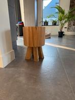 Houten Krukje / Bijzettafel, Huis en Inrichting, Tafels | Bijzettafels, Minder dan 55 cm, Gebruikt, Rond, Hout
