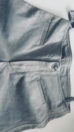 Te koop: leren broek, ecru, gevoerd, maat S, Kleding | Dames, Broeken en Pantalons, Maat 38/40 (M), Beige, Ophalen of Verzenden