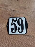 Geëmailleerd Huisnummer 59, Antiek en Kunst, Antiek | Emaille, Ophalen of Verzenden