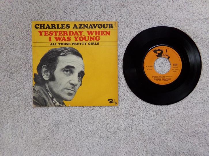 Charles Aznavour - yesterday when I was young, Cd's en Dvd's, Vinyl Singles, Single, 7 inch, Verzenden