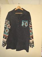 Blauwe blouse gekleurde mouwen maat L, Kleding | Dames, Blouses en Tunieken, Ophalen of Verzenden, Zo goed als nieuw, Maat 38/40 (M)