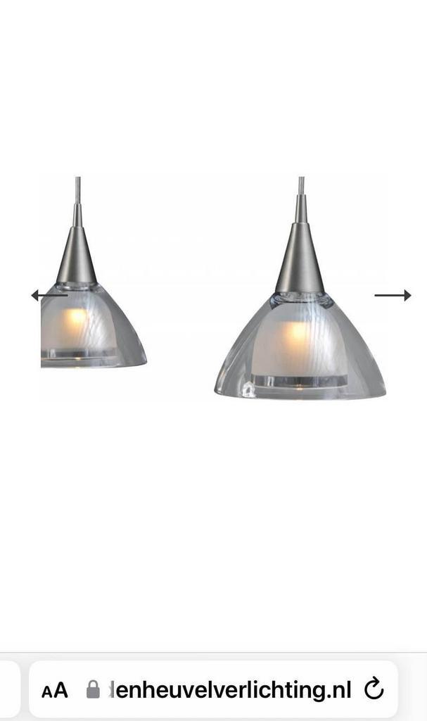 Masterlight Caterina glazen hanglamp LED nikkel, Huis en Inrichting, Lampen | Hanglampen, Zo goed als nieuw, Glas, Ophalen of Verzenden