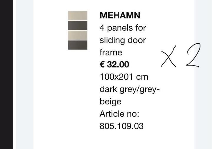 Ikea Mehamn Pax panelen - donkergrijs/grijsbeige, Huis en Inrichting, Kasten | Kledingkasten, Zo goed als nieuw, 200 cm of meer