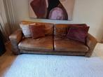 Cognac leren bank – stoer en comfortabel, Ophalen, Gebruikt, Minder dan 75 cm, Driepersoons