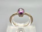 Gouden Vintage ring edelsteen toermalijn en diamant.2025/849, .., 18 tot 19, ., Paars