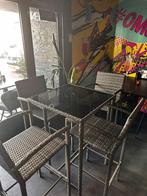 5 delige tuinbarset grijs NIEUW, Tuin en Terras, Tuinsets en Loungesets, Ophalen of Verzenden, Zo goed als nieuw, 2 zitplaatsen