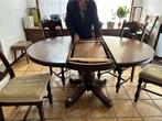 Uitschuifbare eiken tafel, Huis en Inrichting, Tafels | Eettafels, Gebruikt, 100 tot 150 cm, Rond, 200 cm of meer