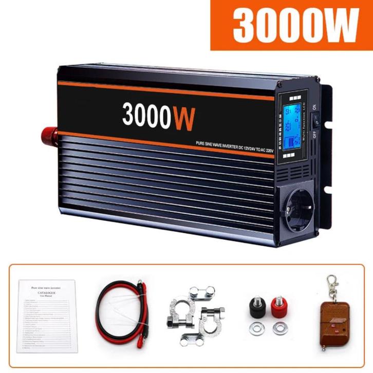 Omvormer - Spanningsomvormer - Powerstation - 3000W, Caravans en Kamperen, Camper-accessoires, Nieuw, Verzenden