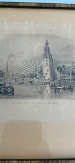 Ets Montelbanstoren Oude Schans Amsterdam, Antiek en Kunst, Kunst | Tekeningen en Foto's, Ophalen of Verzenden