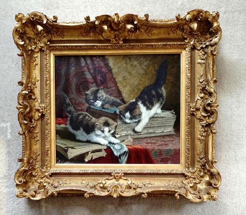 ==Cornelis Raaphorst 1875-1954 == poesjes== doek 35x50 cm==, Antiek en Kunst, Kunst | Schilderijen | Klassiek, Ophalen of Verzenden