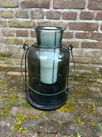 Heel grote glazen kaars standaard met grote kaars, Ophalen, Nieuw