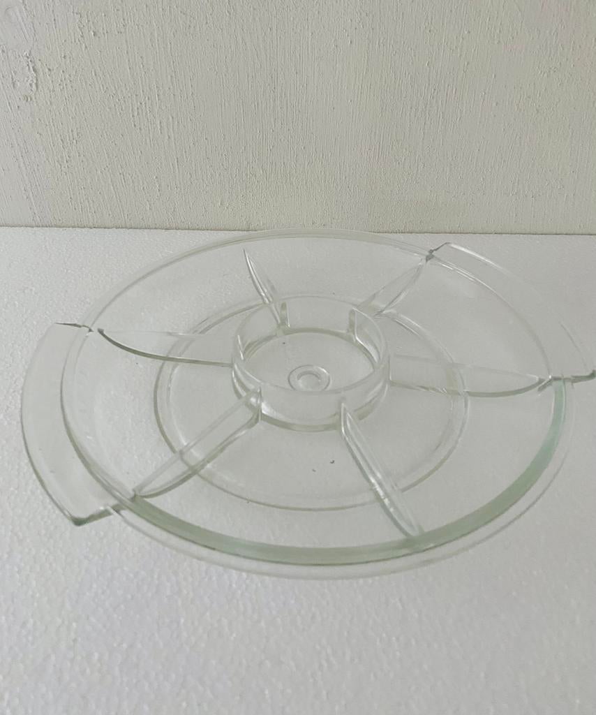 Copier glazen hapjesschaal Tournant , jaren 40, Antiek en Kunst, Antiek | Glas en Kristal, Ophalen of Verzenden