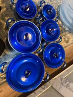 Mooie pannen 6 delig van groot naar klein kleur blauw, Ophalen of Verzenden, Nieuw, Aluminium, Pannenset