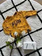 ZGAN mosterd geel Kiabi longsleeve shirt trui 68 74 fun prin, Kiabi, Jongetje of Meisje, Ophalen of Verzenden, Zo goed als nieuw