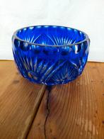 Prachtige blauwe kristallen geslepen kom, bak, Boheems,?, Antiek en Kunst, Antiek | Glas en Kristal, Ophalen of Verzenden