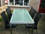 Glazen Eettafel, Huis en Inrichting, Tafels | Eettafels, 50 tot 100 cm, 150 tot 200 cm, Gebruikt, Rechthoekig