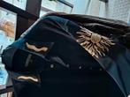 Overhemd,  zwarte stof met een gouden gloed, Ophalen, Zo goed als nieuw, Zwart, Halswijdte 43/44 (XL)