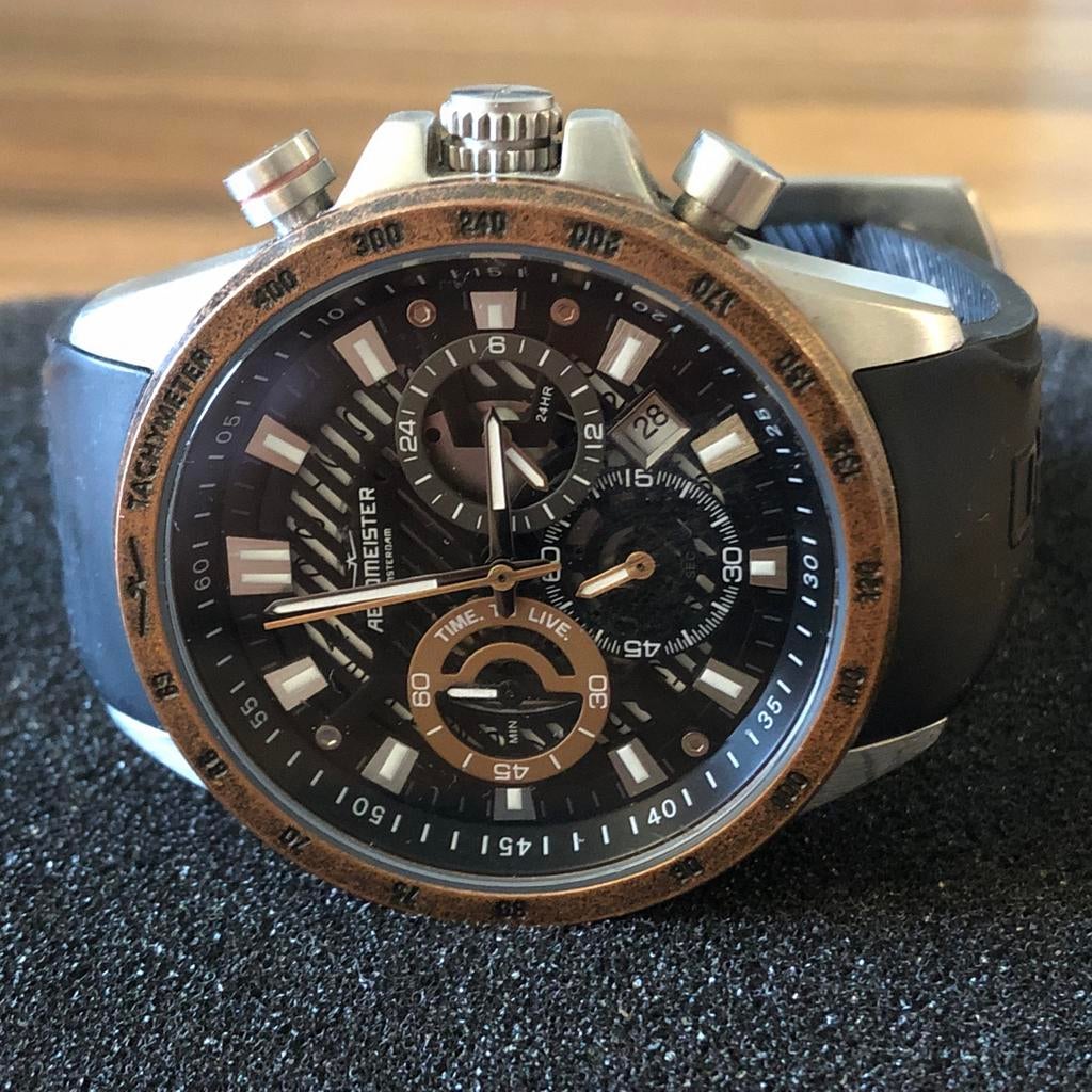 Aeromeister AM5103 Herenhorloge, Sieraden, Tassen en Uiterlijk, Horloges | Heren, Overige merken, Staal, Polshorloge, Kunststof