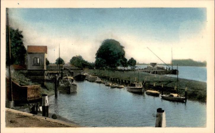 Schoonhoven Watertoren en Gasfabriek metvolk st 1924, Verzamelen, Ansichtkaarten | Nederland, Gelopen, Zuid-Holland, 1920 tot 1940
