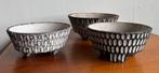 Vintage 3 bloembakken beton, Gebruikt, Minder dan 30 cm, Minder dan 60 cm, Rond