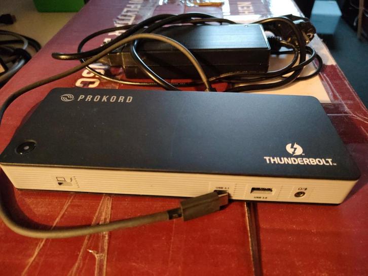 ProKord Thunderbolt Docking Station, Computers en Software, Dockingstations, Gebruikt, Docking station, Harde schijf, Laptop, Tablet