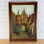 Olieverf Schilderij Duits Dorp, Ophalen of Verzenden