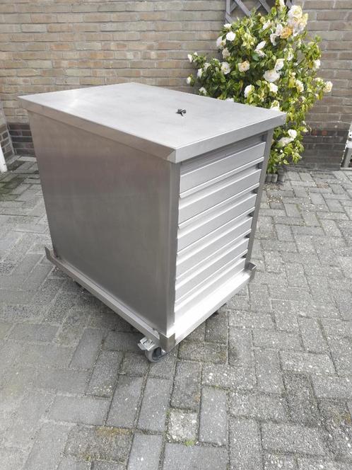 Gereedschapkar 6 ladige RVS horeca/keukenkast toolbox, Doe-het-zelf en Verbouw, Gereedschapskisten, Gebruikt, Ophalen