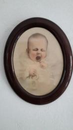 PASTELTEKENING BABY IN MAHONIE LIJSTJE, Ophalen of Verzenden