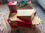 Vintage Houten Speelgoed Garage - Stevig & Massief, Kinderen en Baby's, Speelgoed | Houten speelgoed, Ophalen, Gebruikt, Overige typen