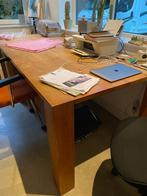 Ruime eettafel of vergadertafel 220 x 100 cm, Huis en Inrichting, Tafels | Eettafels, Ophalen, 100 tot 150 cm, Eikenhout, 200 cm of meer