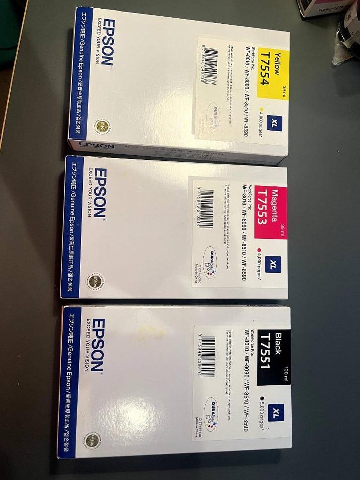 Originele Epson WorkForce Pro XL cartridges: zwart,roze,geel, Computers en Software, Printerbenodigdheden, Nieuw, Cartridge, Ophalen of Verzenden