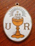 Christelijke geëmailleerde medaille/penning initialen U.R., Verzenden, Overige materialen, Buitenland